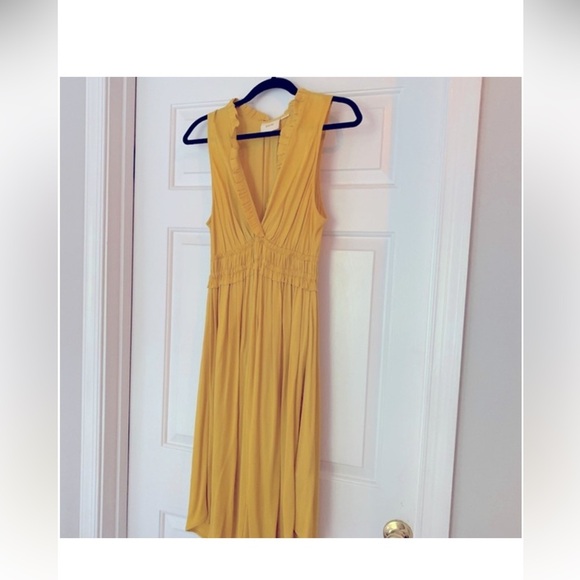 Anthropologie MAEVE Mustard Yellow Dress Medium - Picture 5 of 14